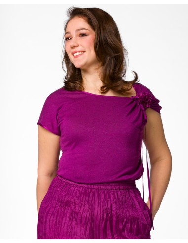 T-SHIRT CINDY CON FIOCCO IN SETA BIOLOGICA,...