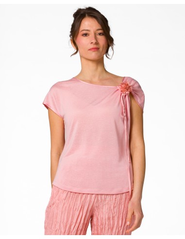 T-SHIRT CINDY CON FIOCCO IN SETA BIOLOGICA,...