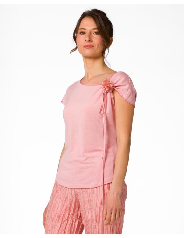 T-SHIRT CINDY CON FIOCCO IN SETA BIOLOGICA,...