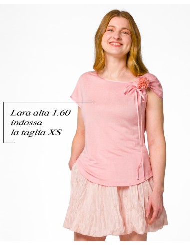 T-SHIRT CINDY CON FIOCCO IN SETA BIOLOGICA,...