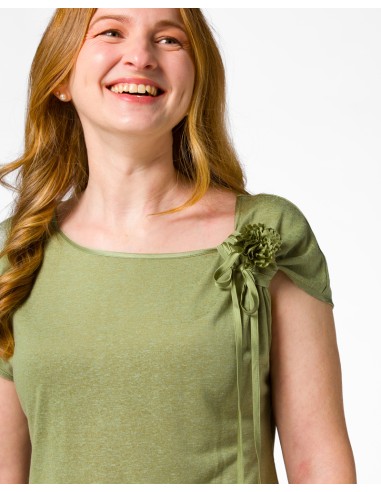 T-SHIRT CINDY CON FIOCCO IN SETA BIOLOGICA,...