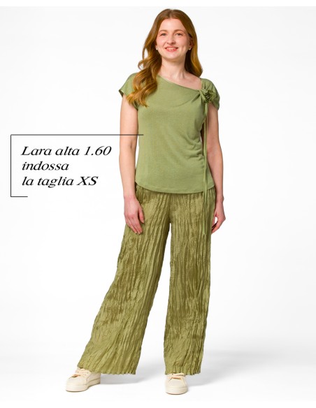 T-SHIRT CINDY CON FIOCCO IN SETA BIOLOGICA, LINO E ECOVISCOSA