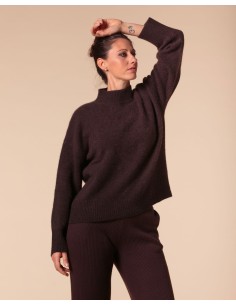 MAGLIONE CHUNKY IN 100% CASHMERE SPAZZOLATO "CAMILLA" -...