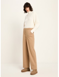 PANTALONE A GAMBA DRITTA IN LANA E COTONE BIOLOGICO -...
