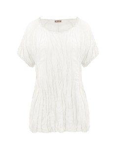 T-SHIRT IN 100% SETA INCRESPATA "KITTY" - BIANCO