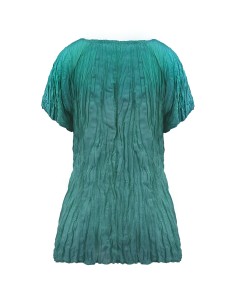 T-SHIRT IN 100% SETA INCRESPATA "KITTY" - SMERALDO 2