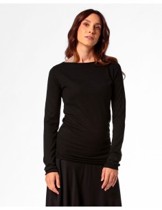 MAGLIA CASHMIRETTA IN SETA E CASHMERE "GRETA" - NERO