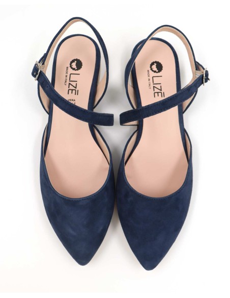 SLINGBACK IN CAMOSCIO CON FONDO CUOIO "DELIGHT"