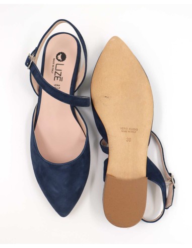 SLINGBACK IN CAMOSCIO CON FONDO CUOIO "DELIGHT"