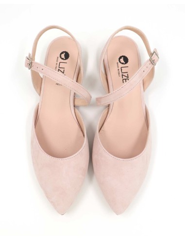 SLINGBACK IN CAMOSCIO CON FONDO CUOIO "DELIGHT"