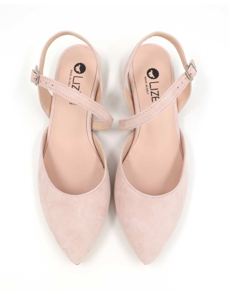 SLINGBACK IN CAMOSCIO CON FONDO CUOIO "DELIGHT"