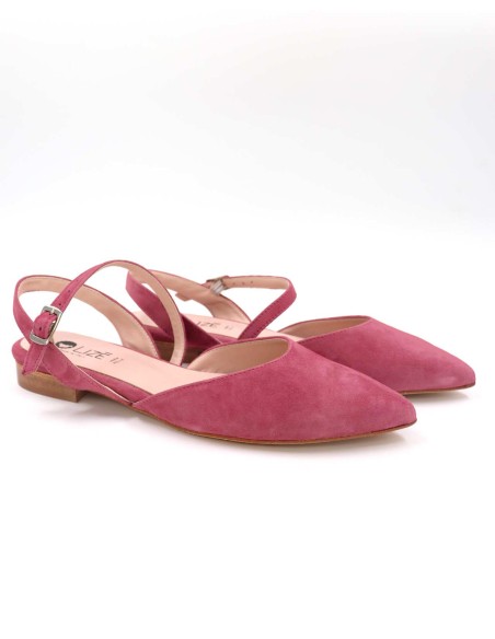 SLINGBACK IN CAMOSCIO CON FONDO CUOIO "DELIGHT"