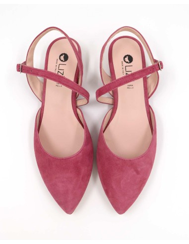 SLINGBACK IN CAMOSCIO CON FONDO CUOIO "DELIGHT"