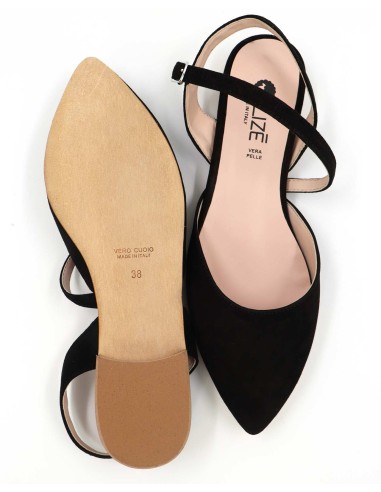 SLINGBACK IN CAMOSCIO CON FONDO CUOIO "DELIGHT"