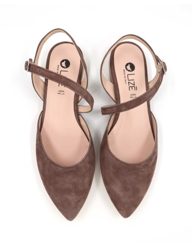 SLINGBACK IN CAMOSCIO CON FONDO CUOIO "DELIGHT"