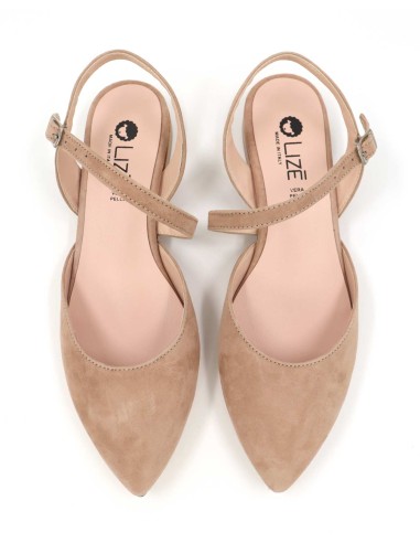 SLINGBACK IN CAMOSCIO CON FONDO CUOIO "DELIGHT"