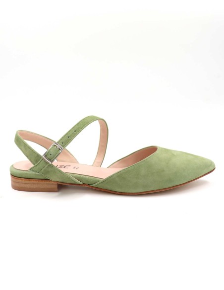 SLINGBACK IN CAMOSCIO CON FONDO CUOIO "DELIGHT"