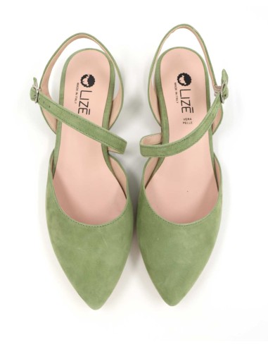 SLINGBACK IN CAMOSCIO CON FONDO CUOIO "DELIGHT"