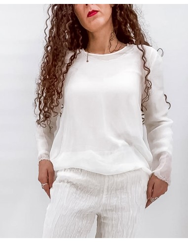 BLUSA BOHEMIEN IN 100% SETA CHIFFON "SIKO"