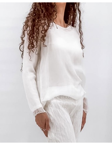 BLUSA BOHEMIEN IN 100% SETA CHIFFON "SIKO"