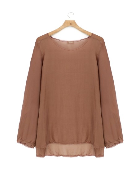 BLUSA BOHEMIEN IN 100% SETA CHIFFON "SIKO"