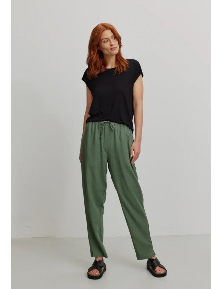 PANTALONE  IN ECOVISCOSA E LINO "MOONFLOWER"