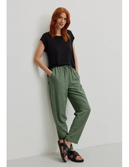 PANTALONE  IN ECOVISCOSA E LINO "MOONFLOWER"