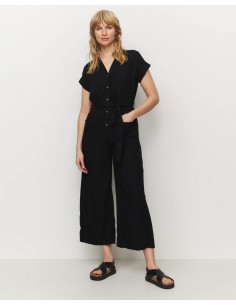 TUTA INTERA IN LINO E ECOVERO "DIANELLA" - NERO