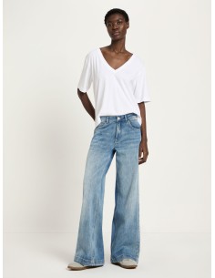 JEANS A PALAZZO IN COTONE BIOLOGICO "MARLENE" - DENIM