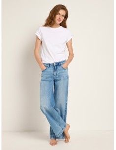 JEANS A PALAZZO IN COTONE BIOLOGICO "MARLENE" - AZZURRO 2