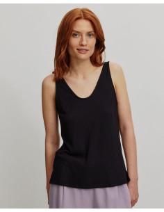 TOP SCOLLO A V IN ECOVISCOSA "TONINA" - NERO 2