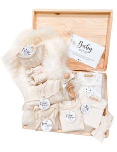 BABY GIFT BOX IN LEGNO CON SONAGLINO