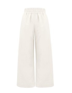 PANTALONE IN SETA E COTONE "TIME" - BIANCO