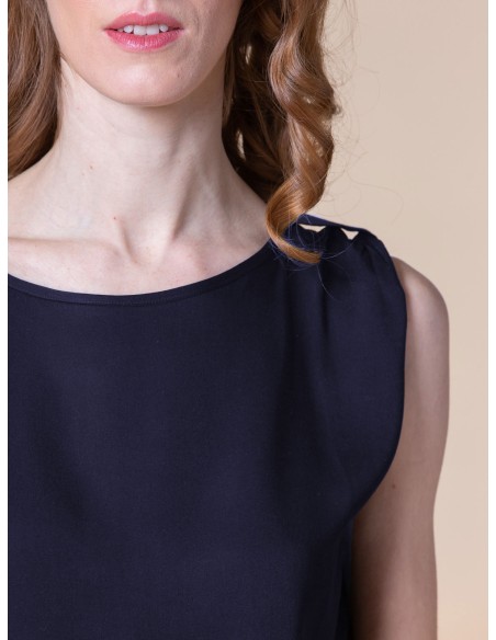 TOP MANICHE ASIMMETRICHE IN 100% BAMBU' SATIN