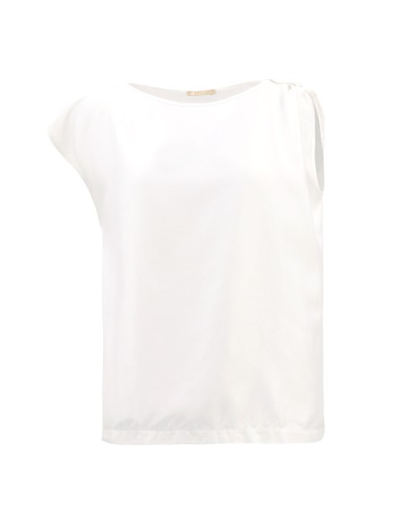 TOP MANICHE ASIMMETRICHE IN 100% BAMBU' SATIN