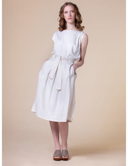 TOP MANICHE ASIMMETRICHE IN 100% BAMBU' SATIN