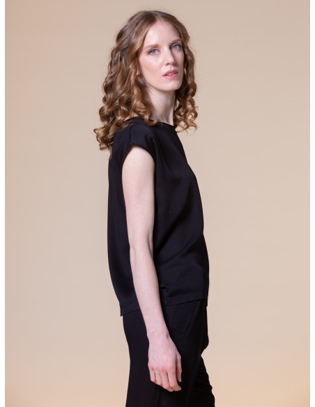 TOP MANICHE ASIMMETRICHE IN 100% BAMBU' SATIN
