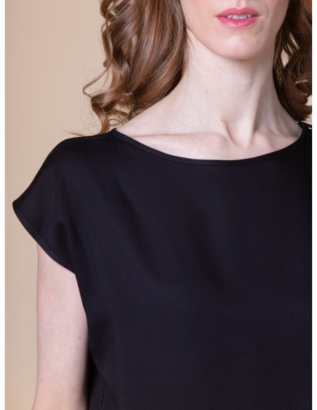 TOP MANICHE ASIMMETRICHE IN 100% BAMBU' SATIN