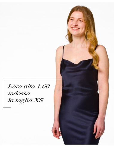 SLIP DRESS IN 100% SETA SATIN "STELLA"
