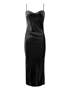 SLIP DRESS IN 100% SETA SATIN "STELLA" - NERO 2