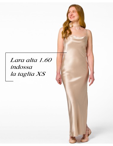 SLIP DRESS IN 100% SETA SATIN "STELLA"