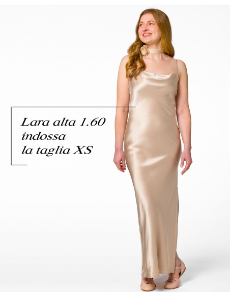 SLIP DRESS IN 100% SETA SATIN "STELLA"
