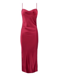 SLIP DRESS IN 100% SETA SATIN "STELLA" - ROSSO 2