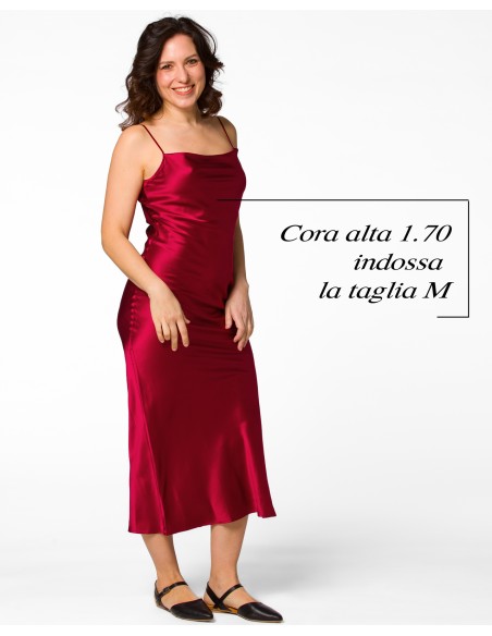 SLIP DRESS IN 100% SETA SATIN "STELLA"