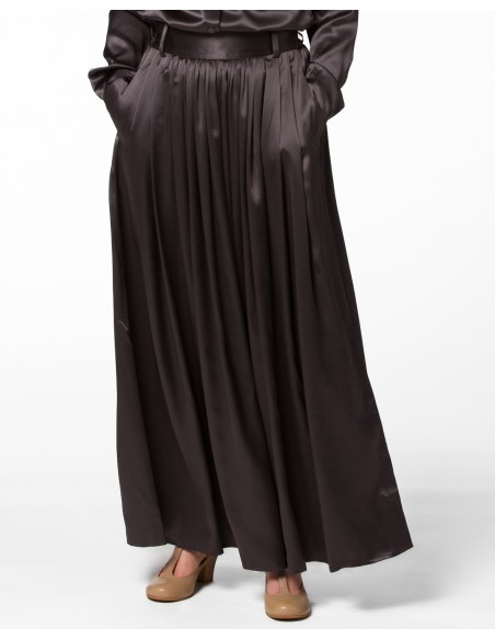MAXI GONNA IN 100% SETA SATIN "SERENA"