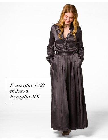 MAXI GONNA IN 100% SETA SATIN "SERENA"