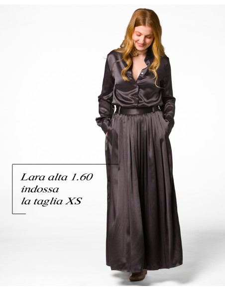 MAXI GONNA IN 100% SETA SATIN "SERENA"