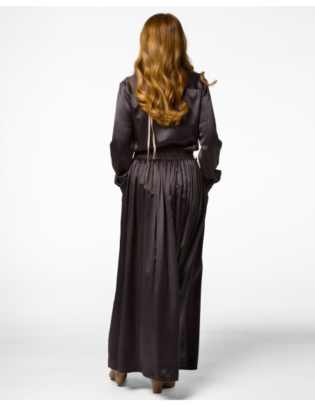 MAXI GONNA IN 100% SETA SATIN "SERENA"