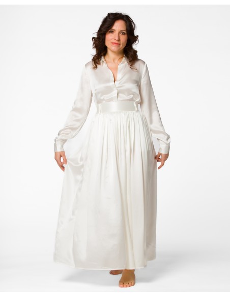 MAXI GONNA IN 100% SETA SATIN "SERENA"
