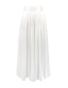 MAXI GONNA IN 100% SETA SATIN "SERENA" - BIANCO 2